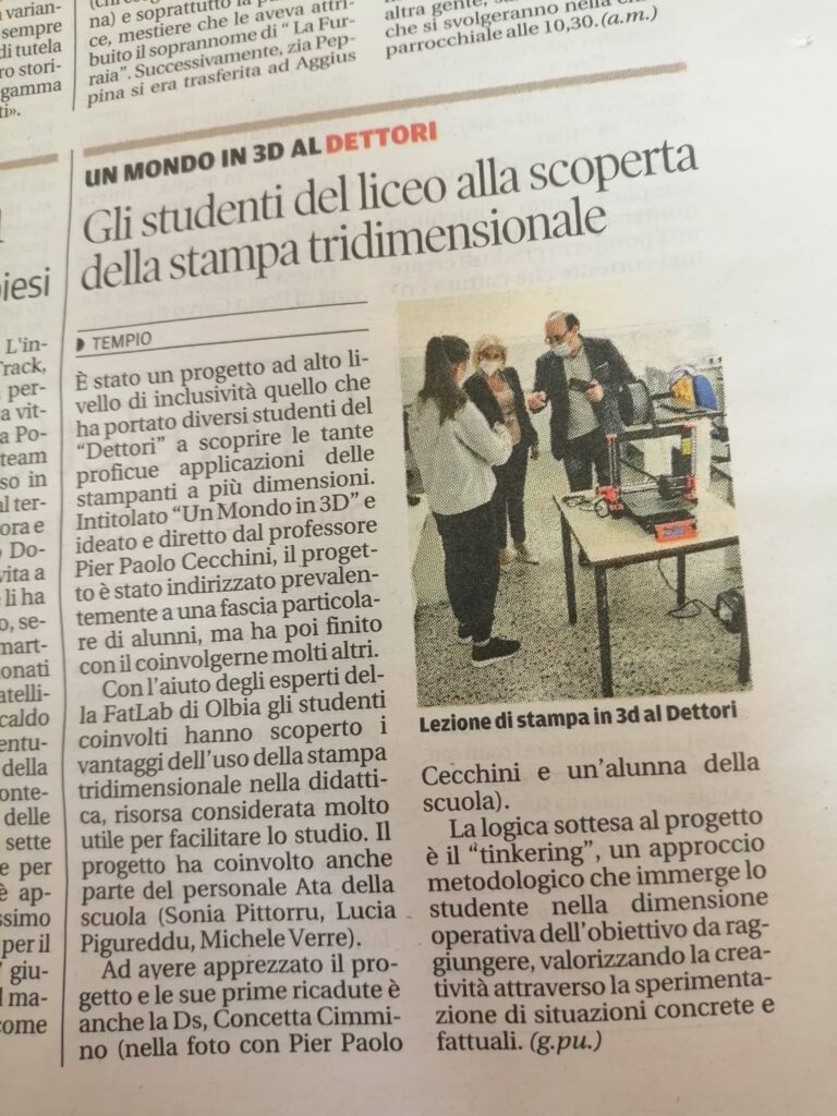 Corso modellazione 3D_Liceo Dettori_Tempio_Olbia_FabLab Palermo